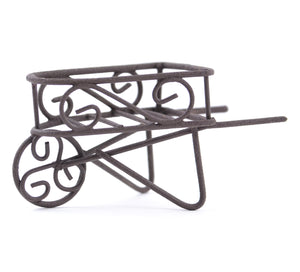 3" Rustic Metal Wheelbarrow