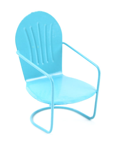 3" Metal Glider Chair - Hand Painted Blue