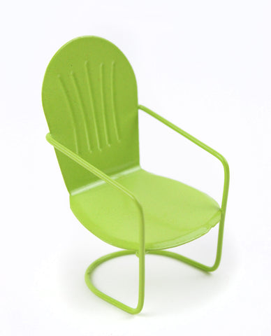 3" Metal Glider Chair - Hand Painted Green