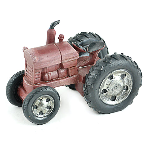 Hand Painted Resin - 4" Red Tractor