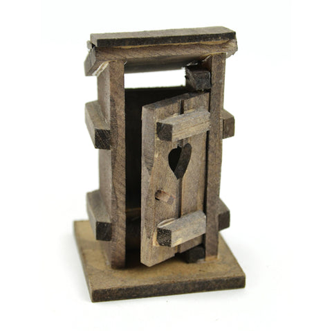 3.5" Wood Outhouse