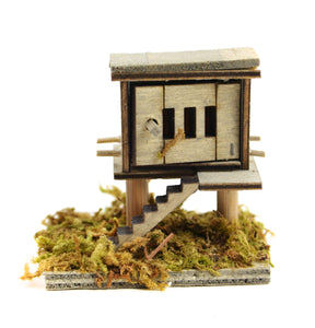 2" X 1.75" Wood and Moss Chicken Coop