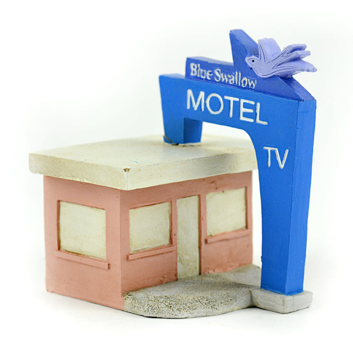 Hand Painted Resin - 3.5" Blue Swallow Motel