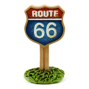 Hand Painted Resin Sign - 2" Route 66 Highway Sign on Post