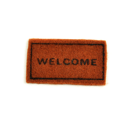 1.75" Fiber Welcome Mat Hand Stamped with "Welcome"