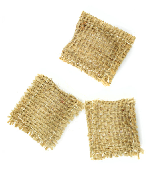 Set of Three 1.3" Burlap Gunny Sacks